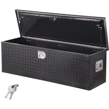 Vevor Werkzeugkasten aus Aluminium für die Ladefläche mit seitlichem Griff und Schlossschlüsseln, Aufbewahrungs-Werkzeugkiste für Anhänger Pickup Wohnmobil (1244,6 x 381 x 381 mm) Schwarz