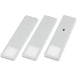 Kalb Material Für Möbel LED Unterbauleuchten SET Solid2, silbergrau mit mech. Schalter, 3W, 200cm Kabellänge, 3er Set warmweiss