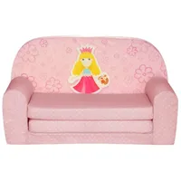 FORTISLINE Kindersitzgruppe Kindersofa "MINI" Kindercouch zum Aufklappen W386 rosa