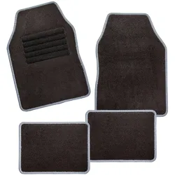 Universal-Fußmatten CARFASHION "Auto-Textilfußmatten Set Misano, Velours Optik", schwarz (schwarz, grau), B:0cm, Polypropylen (PP), Automatten, universal passend, mit Glanzgarn, wasserabweisend, rutschsicher