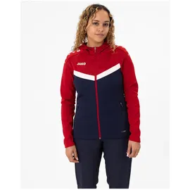 Jako Damen Kapuzenjacke Iconic marine/chili rot 42