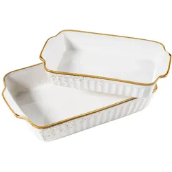 Mäser Auflaufform-Set, Porzellan Pintar Beige / Braun