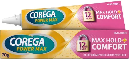 Corega Power Max Hold + Comfort Haftcreme Für Zahnprothesen Geschmacksneutral Tube 70g