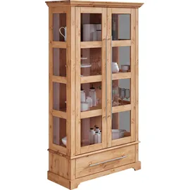Home Affaire Vitrine HOME AFFAIRE "Meliss", beige (natur), B:94cm H:169cm T:39cm, Massivholz, Schränke, Vitrine, Höhe 169 cm, Breite 94 cm, 2-türig, Kiefer massiv, FSC