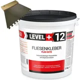 Level + Fliesenkleber 25 kg Fertig Dispersionkleber L+12 + Zahnspachtel 6mm