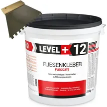 Level + Fliesenkleber 25 kg Fertig Dispersionkleber L+12 + Zahnspachtel 6mm