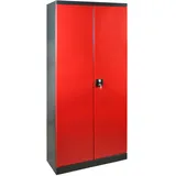 PROREGAL Putzmittelschrank Cat 2 Türen | HxBxT 178x80x37cm | Anthrazitgrau/Rot