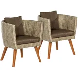 Merxx Gartensessel Imperia 69 x 59 x 69 cm 2 St. beige inkl. Kissen