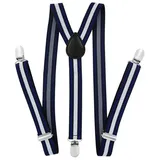 axy Hosenträger Kinder Jungen Hosenträger (1-St) Kinder 7-12 Jahre, 3 Stabile Clips Y-Form 2,5cm Breit verstellbar blau