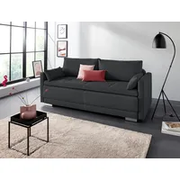 Schlafsofa INOSIGN "Berlin" Sofas Gr. B/H/T: 222cm x 99cm x 98cm, Material Bezugsstoff, Funktion, grau (anthrazit) mit Boxspringaufbau, Bettfunktion & Bettkasten, Dauerschlafsofa Bestseller