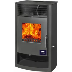 moeby24 Kamin Ofen Kaminofen Anthrazit 130mm Rauchrohr 7,78 KW BimSchV 1-2 EEK A Denice
