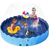 Yaheetech Hundepool 180cm mit Sprinkler, 0.6cm Verdickter Faltbarer Planschbecken für Hunde, rutschfest Hundeplanschbecken, Wasserspielzeug für Sommer Outdoor Garten, Blau