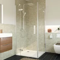 Breuer Eckeinstieg Drehtür 4-teilig Breuer Avanta 80x80 cm Klarglas Profilfarbe chrom