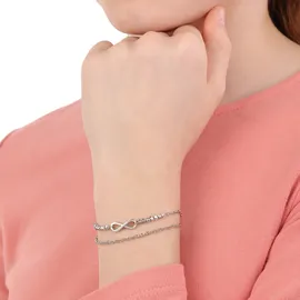 s.Oliver Armband Edelstahl Mädchen Kinder Armschmuck, mit Glas, 14+2 cm, Grau, Infinity, Kommt in Schmuck Geschenk Box, 2034972