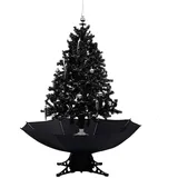 vidaXL Schneiender Weihnachtsbaum mit Schirmfuß Schwarz 140 cm PVC