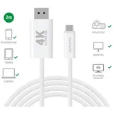4smarts USB-C auf Display Port Kabel 2m, weiß
