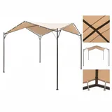 vidaXL Pavillon Partyzelt Überdachung 4x4 m Stahl Beige