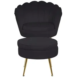 SalesFever Muschelsessel Höhe: 78 cm, schwarz/goldfarben