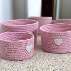 Intirilife Aufbewahrungskorb Set 3-teilig rosa 24 x 14 x 22 cm