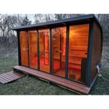 Gartensauna Sauna Hütte Fass Sauna Outdoor  Horisont M5   Saunaofen