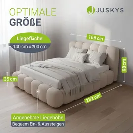 Juskys Polsterbett Catania 140 x 200 cm Beige