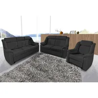 Polstergarnitur SIT & MORE "Basel", schwarz, Kunstleder SOFTLUX, Sitzmöbel-Sets, Set, bestehend aus 3-Sitzer + 2-Sitzer + Sessel