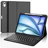 IVEOPPE Tastatur iPad Air 6. Generation, iPad Air 11" Hülle mit Tastatur 2024, Magnetisch Abnehmbare Bluetooth QWERTZ Tastatur für iPad Air 6 11 Zoll 2024, Schwarz