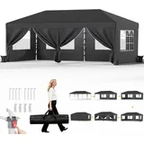 JUMMICO Pavillon 3X6 Wasserdicht Stabil Winterfest Höhe Verstellbar,Faltpavillon