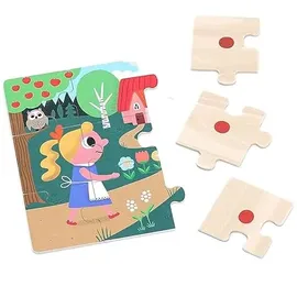Vilac Set mit 4 Puzzles aus Holz Goldschnalle