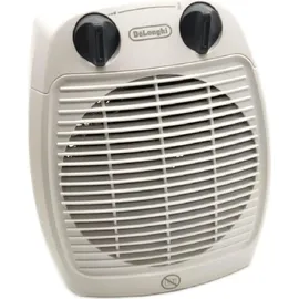 De'Longhi HVA3220 Elektrischer Heizlüfter, geräuschlos, 2 Leistungsstufen, Tropfschutz, Thermostat, Griff, Frostschutz, doppelte Isolierung, weiß