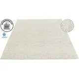 LeGer Home by Lena Gercke Wollteppich "Ainhoa, handgewebt, Wolle" Gr. 1, beige (creme), B:60cm H:12mm L:90cm, Kunstfaser, Wolle, LEGER HOME BY LENA GERCKE, Teppiche, einfarbig, Wolle, Teppich, Wohnzimmer, Schlafzimmer, Esszimmer
