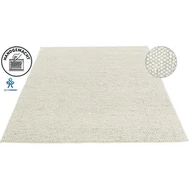 LeGer Home by Lena Gercke Wollteppich "Ainhoa, handgewebt, Wolle" Gr. 1, beige (creme), B:60cm H:12mm L:90cm, Kunstfaser, Wolle, LEGER HOME BY LENA GERCKE, Teppiche, einfarbig, Wolle, Teppich, Wohnzimmer, Schlafzimmer, Esszimmer
