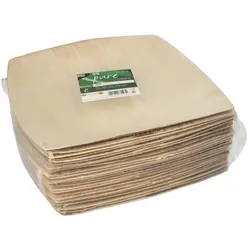 25 Teller, Palmblatt pure 26 cm x 26 cm natur QUADRATO