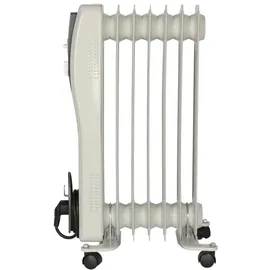 El Fuego Mobiler Elektro-Ölradiator 7 Rippen Weiß