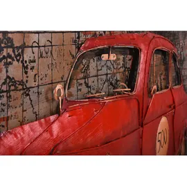 Harms Import Garden Pleasure Wandbild 3D rotes Auto, Metall