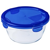 Pyrex Dajar Glasbehälter mit Deckel Cook und Go, Pyrex, oval, 1,6 L, Glas, Blau/transparent, 20 cm