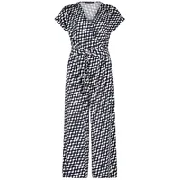 Betty Barclay Jumpsuit mit Eingrifftaschen 42, Dunkelblau/Weiß - 42W