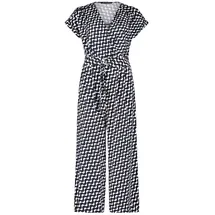 Betty Barclay Jumpsuit mit Eingrifftaschen 42, Dunkelblau/Weiß - 42W
