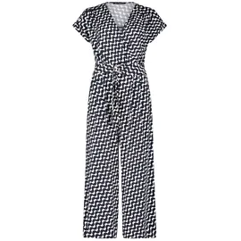 Betty Barclay Jumpsuit mit Eingrifftaschen 42, Dunkelblau/Weiß - 42W
