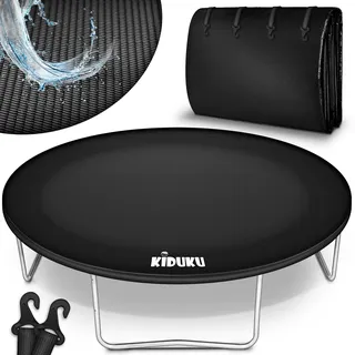 KIDUKU Trampolin Abdeckung 244-427cm | Regenabdeckung wetterfest, reißfest & UV-beständig | Outdoor Wetterschutzplane cm, Schwarz)