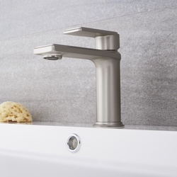 Einhebel Waschtischarmatur Modern in gebürstetem Nickel - Aldwick, von Hudson Reed
