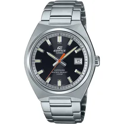 Quarzuhr CASIO EDIFICE, schwarz, edelstahlfarben, Armbanduhren, Herren, Armbanduhr, Herrenuhr, Edelstahlarmband, analog, Tag, Neo-Display