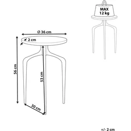 Beliani Beistelltisch Marmor Schwarz, / Weiß,