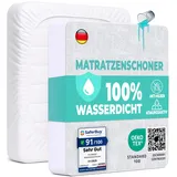 Matratzenschoner 200x200 cm wasserdichte Matratzenauflage Spannbettlaken Nässeschutz aus Baumwolle und Mikrofaser Inkontinenzunterlage Matratzenbezüg Atmungsaktiv für Bett und Matratze Waschbar