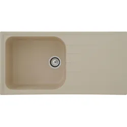 Einbauspüle RESPEKTA "ORLANDO100X50G", beige (natur), B:100cm T:50cm, Verbundwerkstoff, Küchenspülen