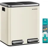 Songmics Mülltrennsystem 15 l Sandbeige