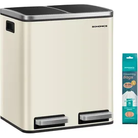 Songmics Mülltrennsystem 15 l Sandbeige