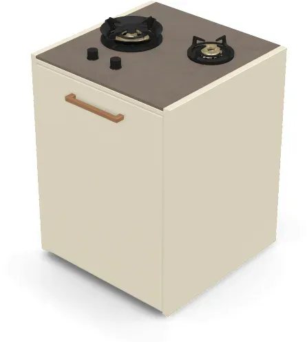 Brabura CT 60 Kochfeld - Barro / Perle Blanche / Holzgriff