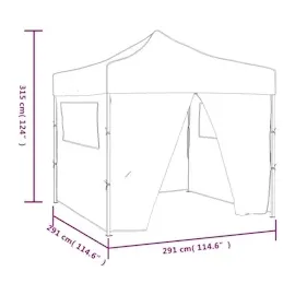 vidaXL Faltzelt mit 4 Wänden 3 x 3 m Blau