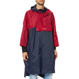 PRO-X elements Unisex Davos Poncho, Marine/Rot, M-L